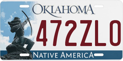 OK license plate 472ZLO
