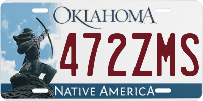OK license plate 472ZMS