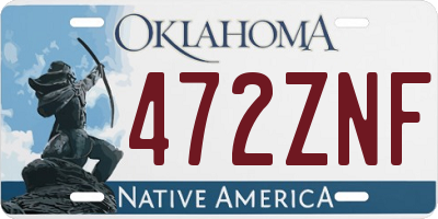 OK license plate 472ZNF