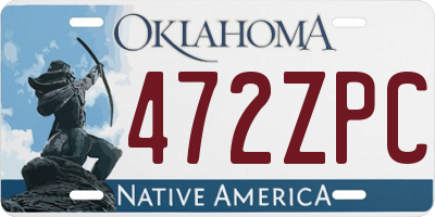 OK license plate 472ZPC