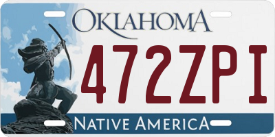 OK license plate 472ZPI