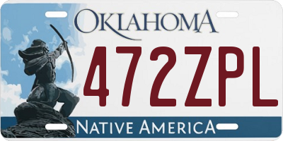 OK license plate 472ZPL