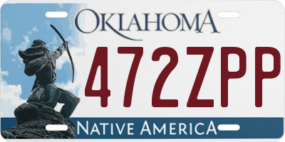 OK license plate 472ZPP