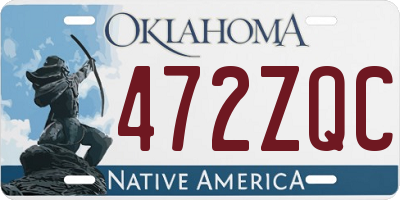 OK license plate 472ZQC