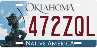 OK license plate 472ZQL