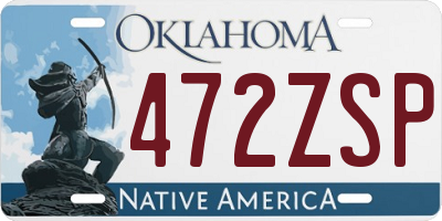 OK license plate 472ZSP