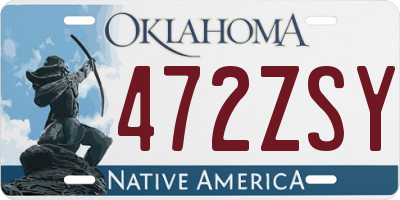 OK license plate 472ZSY