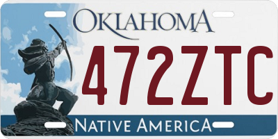 OK license plate 472ZTC