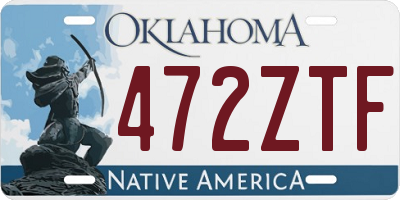 OK license plate 472ZTF
