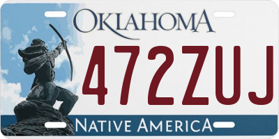 OK license plate 472ZUJ