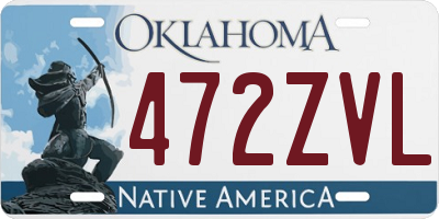 OK license plate 472ZVL