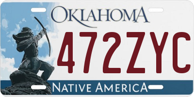 OK license plate 472ZYC