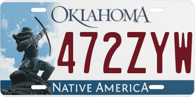 OK license plate 472ZYW