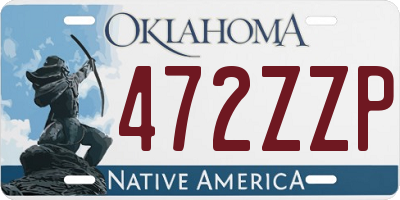 OK license plate 472ZZP