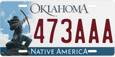 OK license plate 473AAA