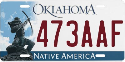 OK license plate 473AAF