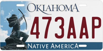 OK license plate 473AAP