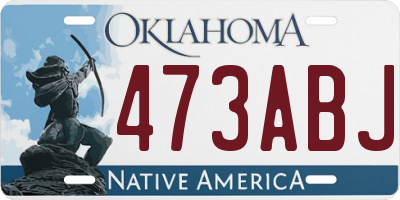 OK license plate 473ABJ