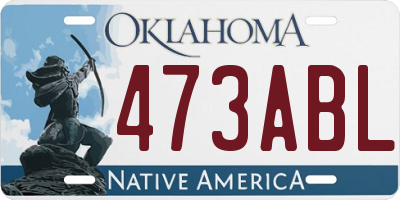 OK license plate 473ABL