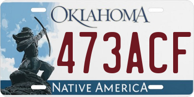 OK license plate 473ACF