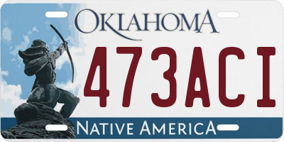OK license plate 473ACI