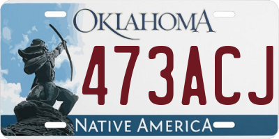 OK license plate 473ACJ