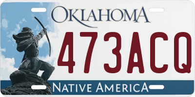 OK license plate 473ACQ