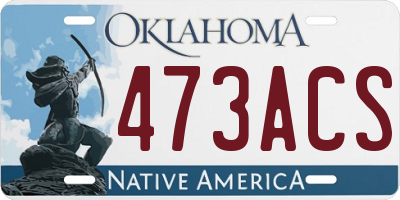 OK license plate 473ACS