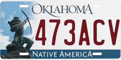 OK license plate 473ACV