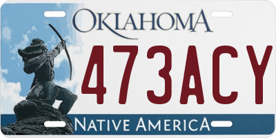 OK license plate 473ACY