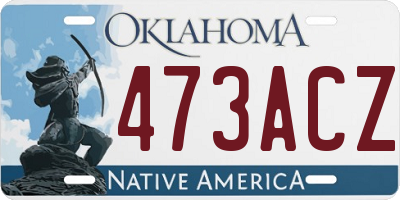 OK license plate 473ACZ