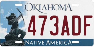 OK license plate 473ADF
