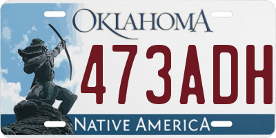 OK license plate 473ADH