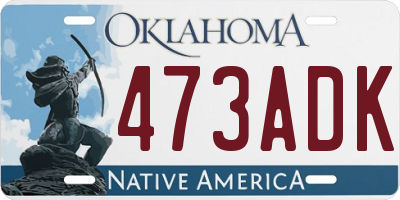 OK license plate 473ADK