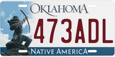 OK license plate 473ADL