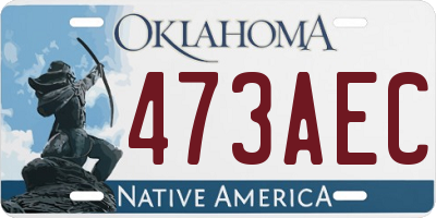 OK license plate 473AEC