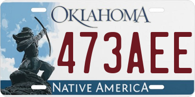 OK license plate 473AEE