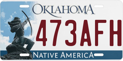 OK license plate 473AFH