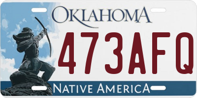 OK license plate 473AFQ