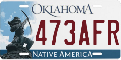 OK license plate 473AFR