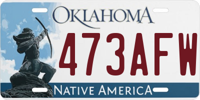OK license plate 473AFW