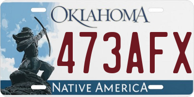 OK license plate 473AFX