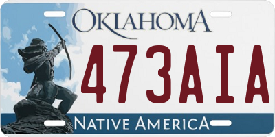 OK license plate 473AIA