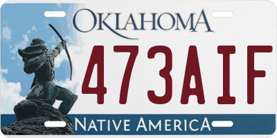 OK license plate 473AIF