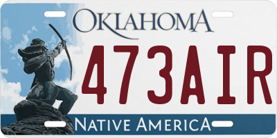 OK license plate 473AIR