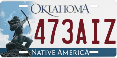 OK license plate 473AIZ