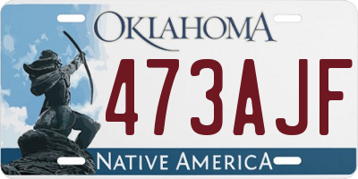OK license plate 473AJF