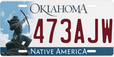 OK license plate 473AJW