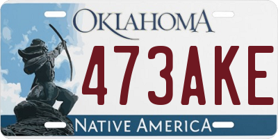 OK license plate 473AKE