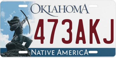 OK license plate 473AKJ